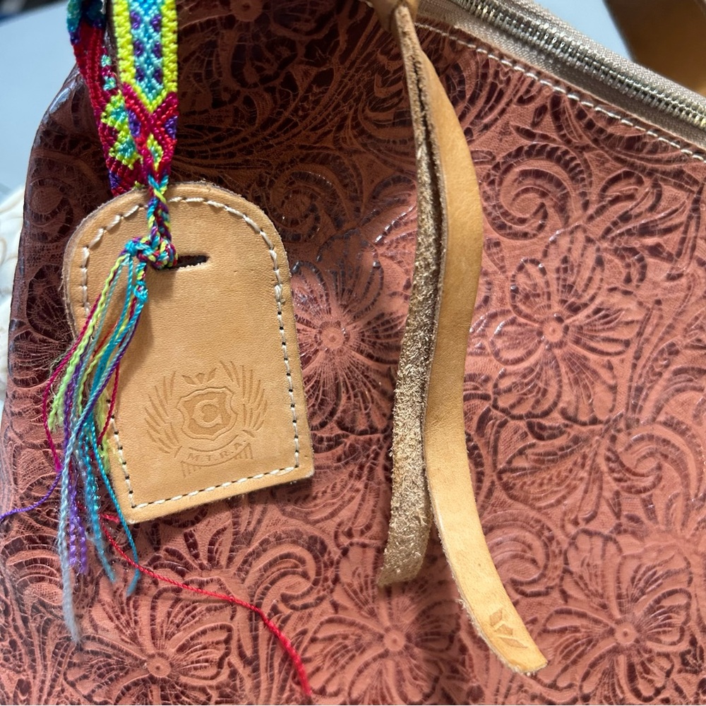 Consuela Sally Leather Tooled Hobo Bag - 2 Straps Included - Picture 10 of 16